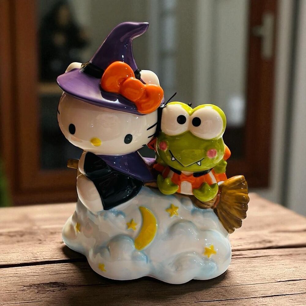 Hello Kitty Witch And Keroppi Frog Halloween Figure- Blue Sky Clayworks NWT